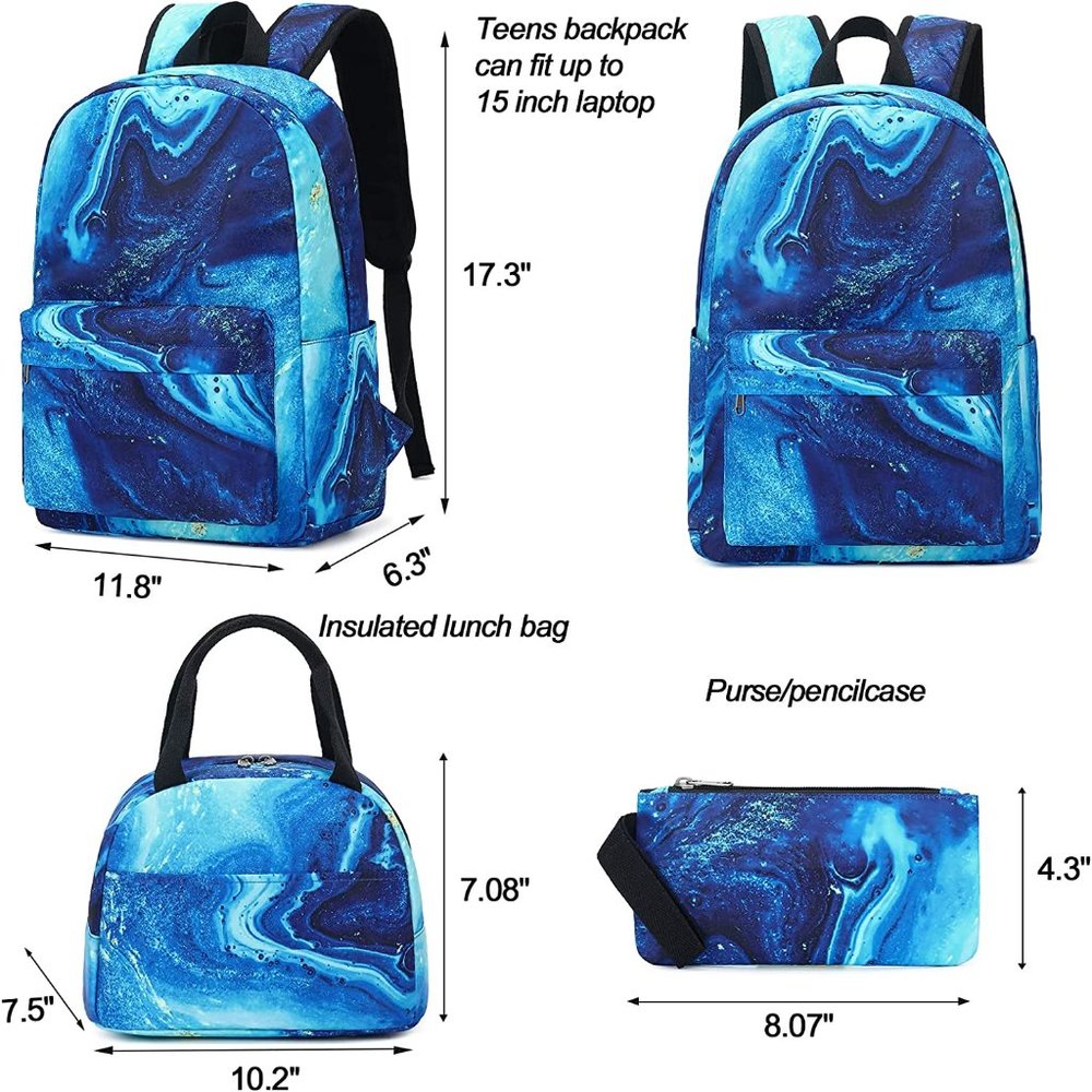 School Backpack Teens Boys Girls Cute Bookbag Schoolbag fit 15inch Laptop - Picture 4 of 5